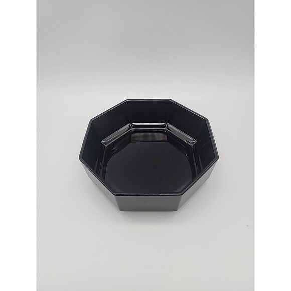 Arcoroc France Black Amethyst Glass 5.5" Octagon Octime Salad Bowl Vintage - Picture 8 of 12